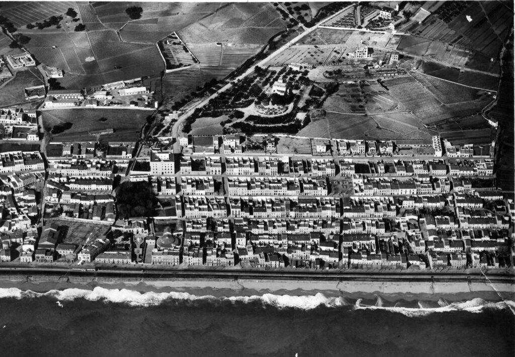 Vista aèria del Masnou, detall de Can Malet, 1927. Compañía Española de Aviación. Arxiu Municipal del Masnou, 18734.