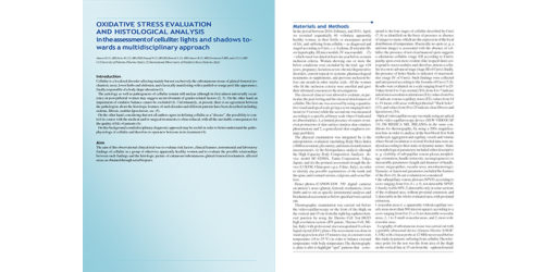 OXIDATIVE STRESS EVALUATION AND HISTOLOGICAL ANALYSIS in the assessment of cellulite